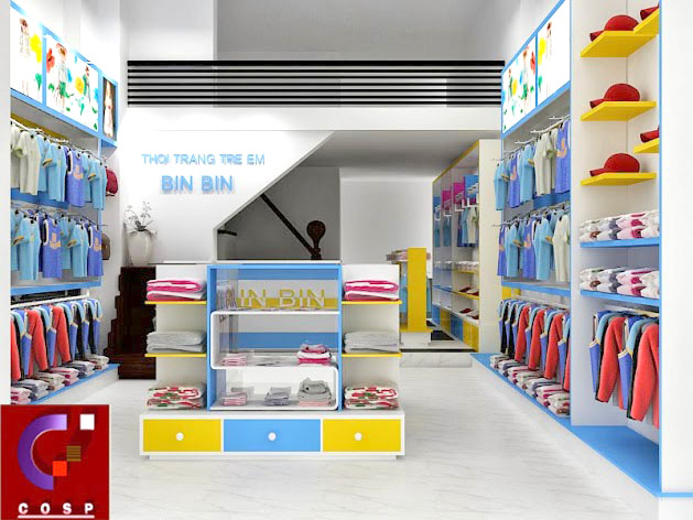 Thiết kế cửa hàng thời trang trẻ em BinBin - Bến Tre